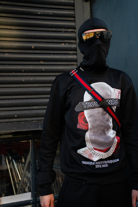 Hunnas Onto Thousands UK - "Balaclavas, Money & Roses" Tracksuit Set - Black