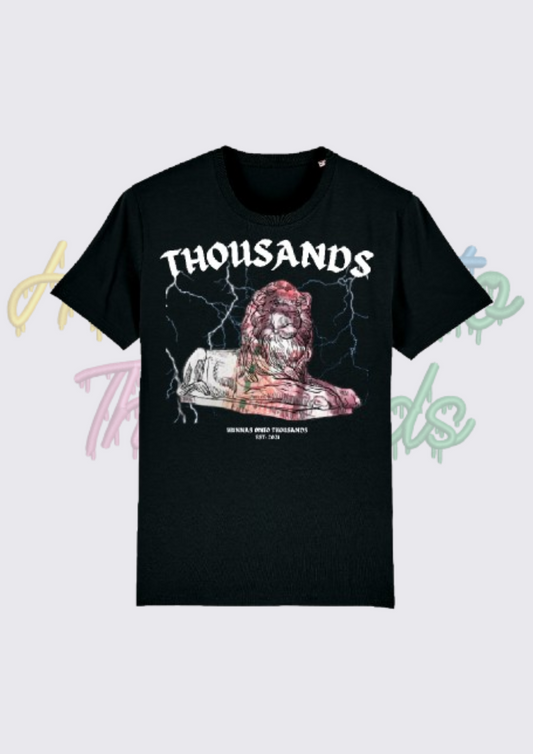 Hunnas Onto Thousands UK - "Heart Of A Lion" T-Shirt Black/White