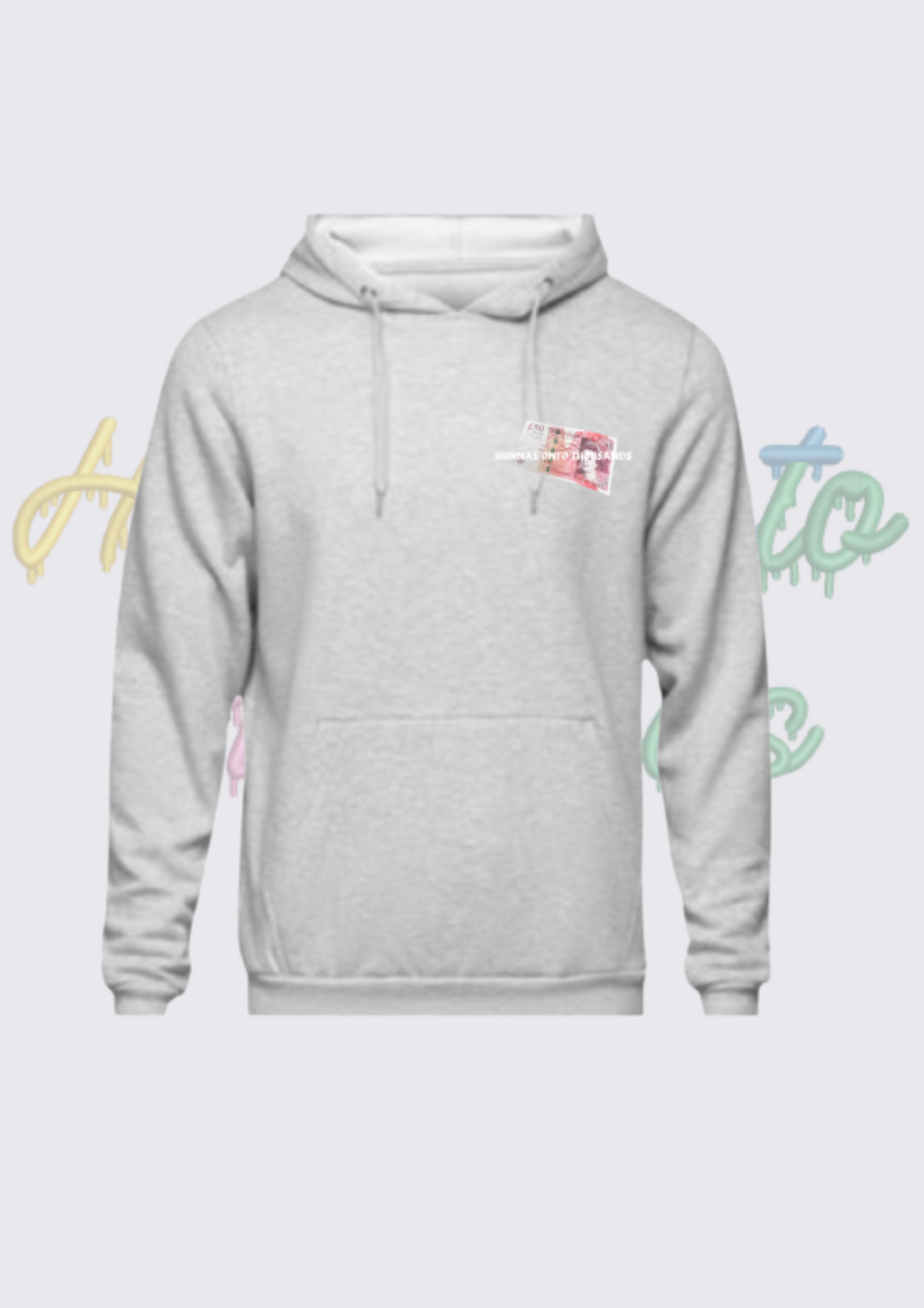 Hunnas Onto Thousands -  Official “£50 Notes” Hoodie - Black/Grey