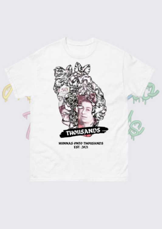 Hunnas Onto Thousands UK - "Money & Roses" T-Shirt White